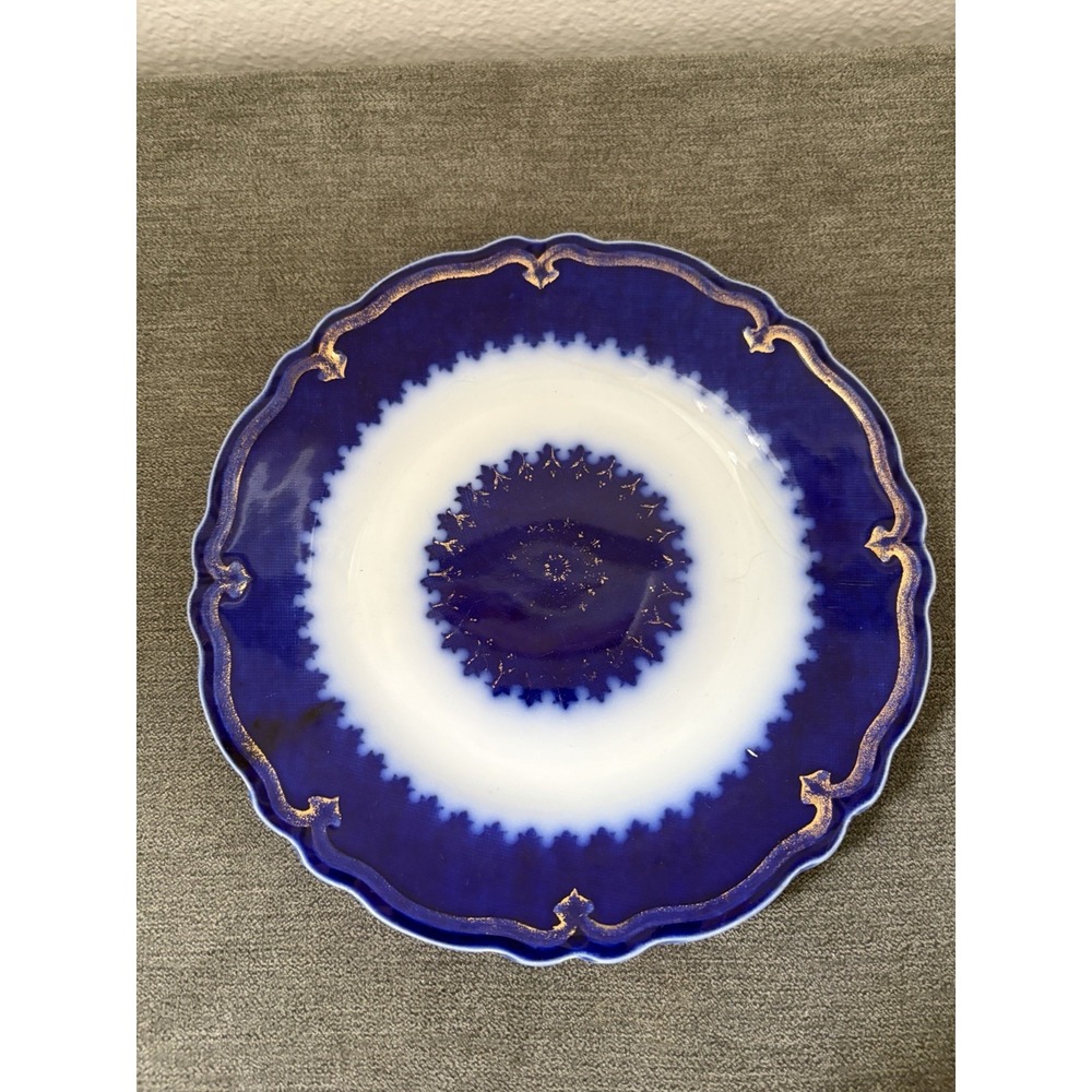 Antique Flow Blue 8" Plate Backstamped THE MARQUIS Grindley England